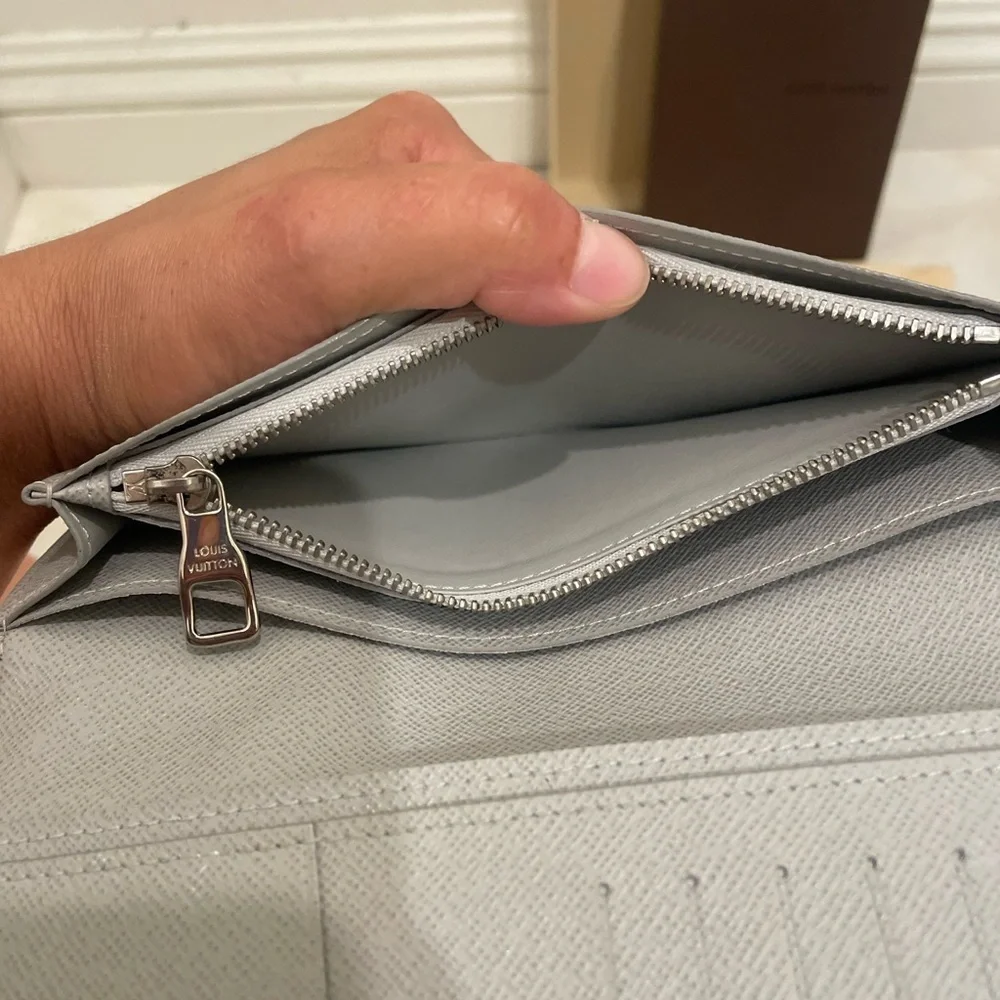 Louis Vuitton Monogram Stickers Brazza Wallet in White Organizer Wallet​​​